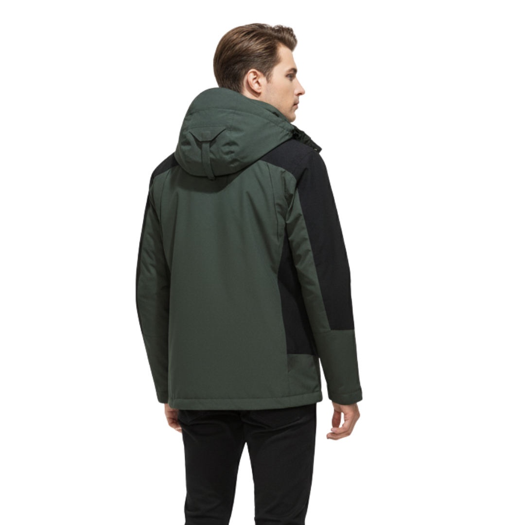 Veste d’extérieur imperméable pour hommes en polyester avec capuche amovible et plusieurs poches pour randonnée, trekking et activités de plein air | Sansoti