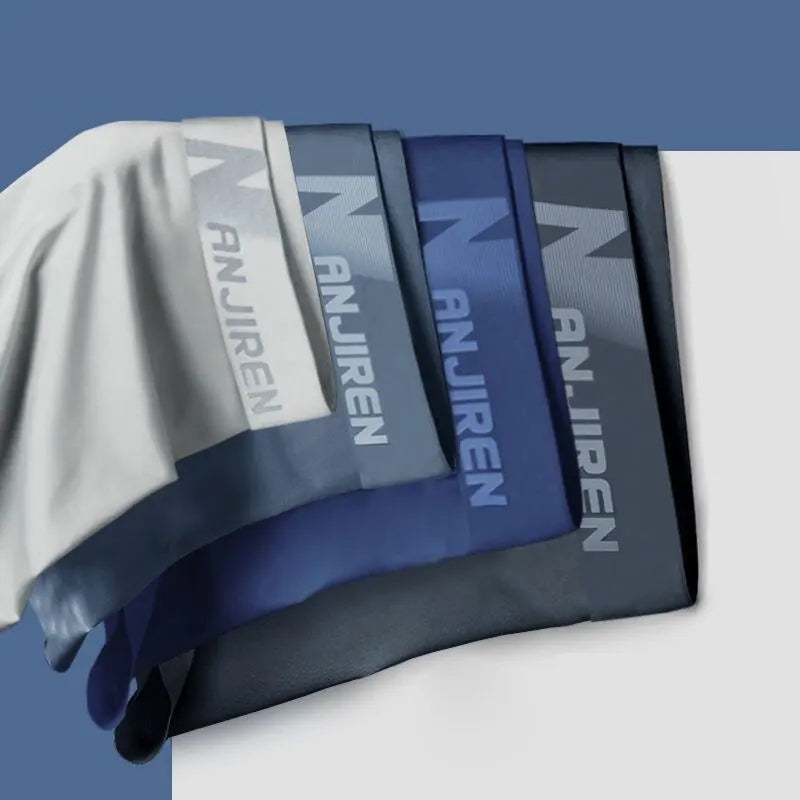 Herren-Boxershorts 4er-Pack aus Ice Silk, atmungsaktive Graphen-Unterwäsche mit elastischem Bund, komfortabel für jeden Tag | Sansoti
