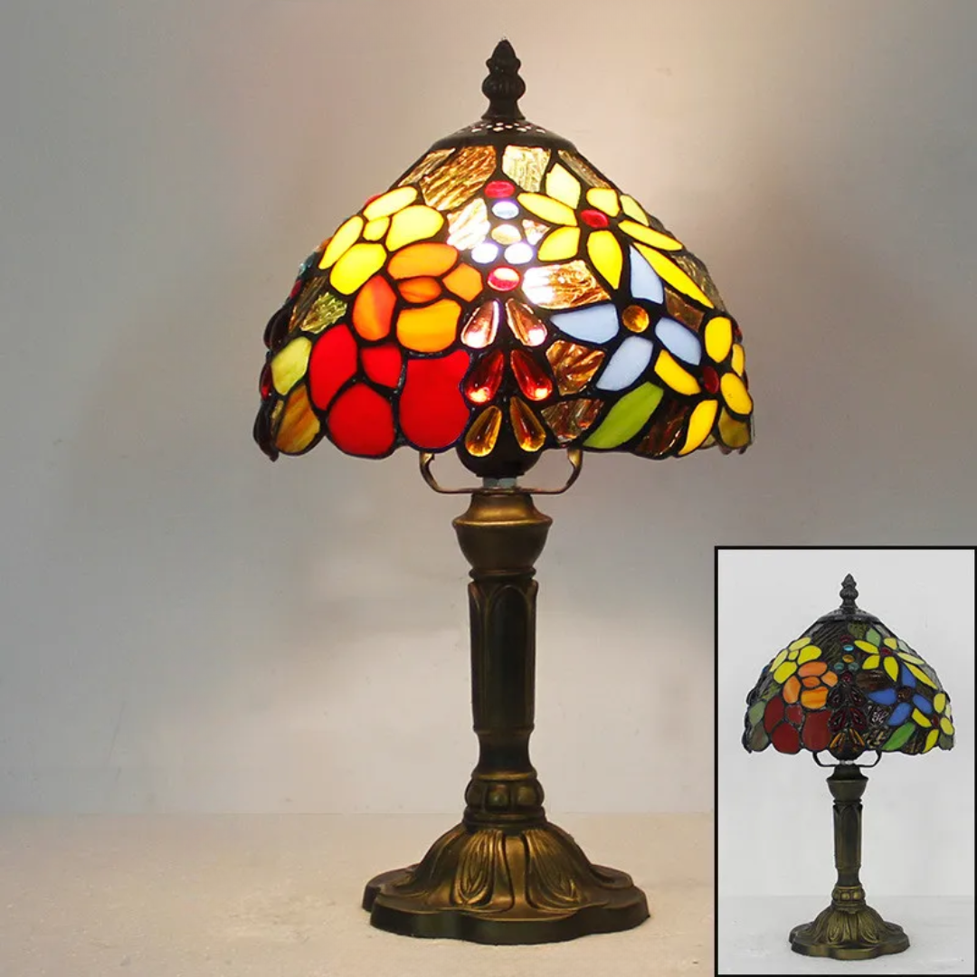 Wireless LED Table Lamp with Color-Changing Glass 37cm Mood Light Rechargeable Living Room Bedroom Office | Sansoti