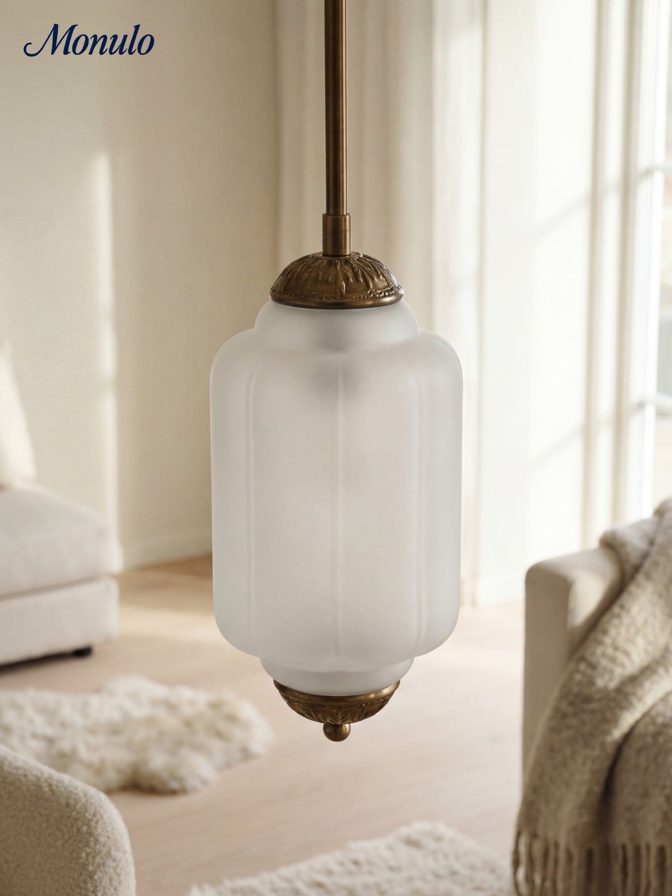 Vintage Glazen Hanglamp met Nostalgische Uitstraling – Verfijnde Verlichting voor Eetkamer en Keuken | Sansoti