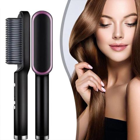 Beheizter Stylingkamm aus Keramik mit Ionenbeschichtung 5 Temperaturstufen professionelles Haarstyling-Tool | Sansoti
