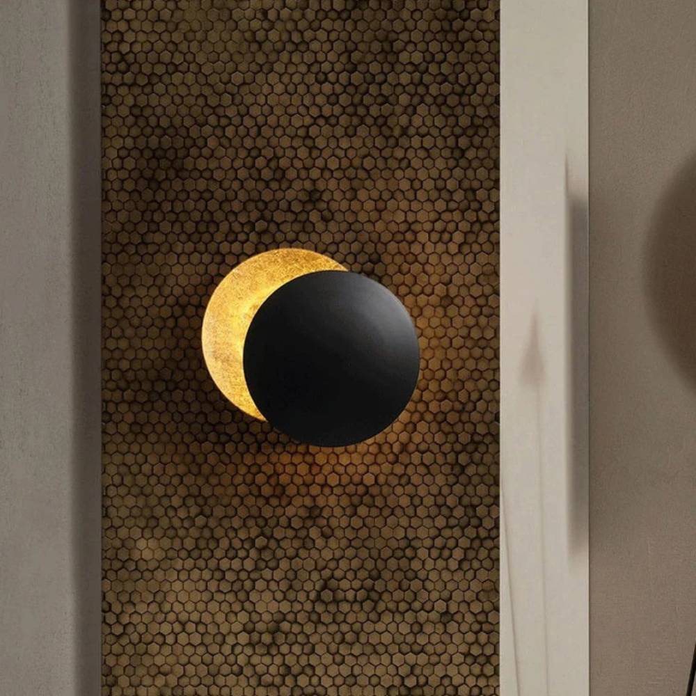 Wandlamp met Maanlicht LED Moderne Scandinavische Stijl Rond Warm Wit Zwart Wit Goud 20 25 cm Sfeerlicht | Sansoti