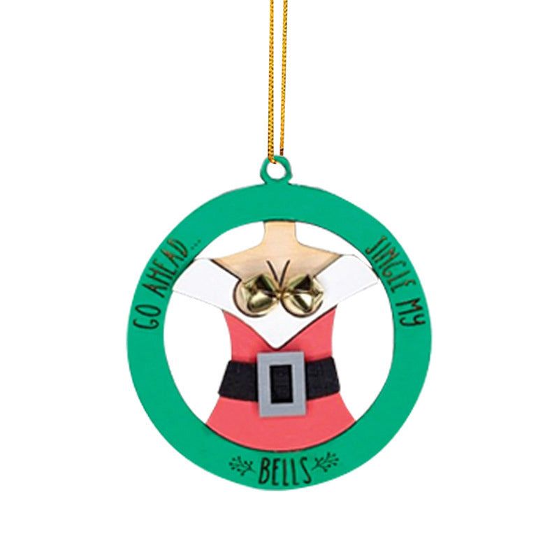 Weihnachtsbaumanhänger mit Glöckchen Humorvolle Festtagsfiguren Handbemaltes Harzornament für den Tannenbaum | Sansoti