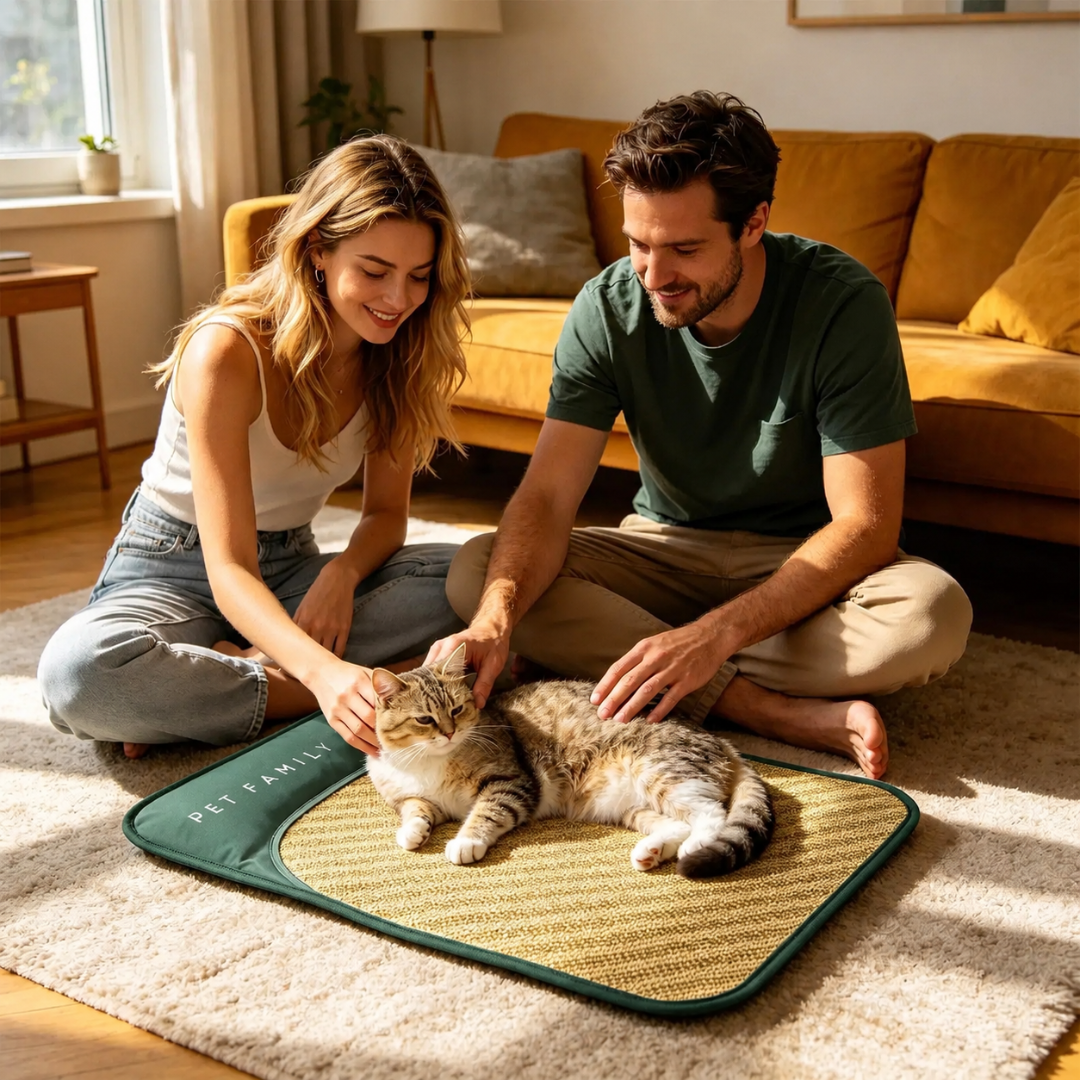 Tapis rafraîchissant respirant pour animaux avec oreiller intégré, pour chiens et chats, fraîcheur et confort en été | Sansoti
