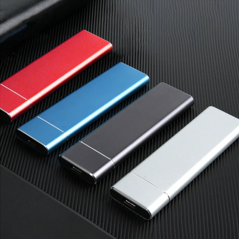 External Hard Drive 520MB/s USB-C 1TB 2TB Aluminum Silver Black Blue Red Portable SSD Storage Data | Sansoti