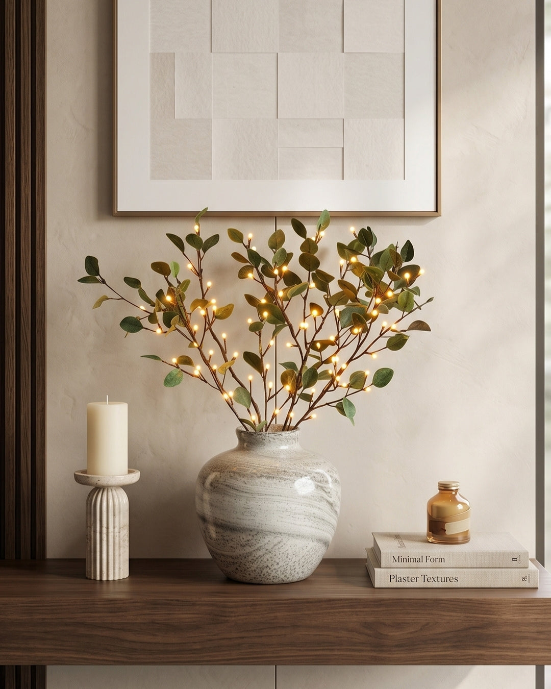 Decoratieve LED Verlichtingstak met Natuurlijke Bloesemvorm 70cm – Flexibele Sfeerverlichting voor Vazen en Schoorsteenmantels | Sansoti
