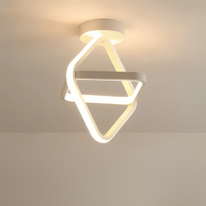 LED Plafondlamp Twee Ringen Design Warm Wit 18W Aluminium Acryl Modern Hal Gang Kantoor Balkon Verlichting | Sansoti
