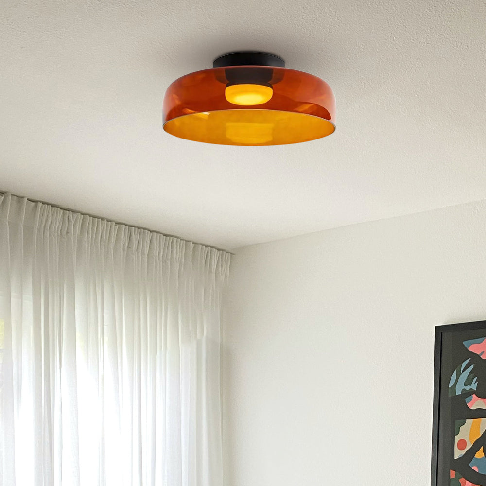 Design Glazen Plafondlamp met Gelaagde Structuur — Elegant Lichtspel voor Eetkamer, Woonkamer en Slaapkamer | Sansoti