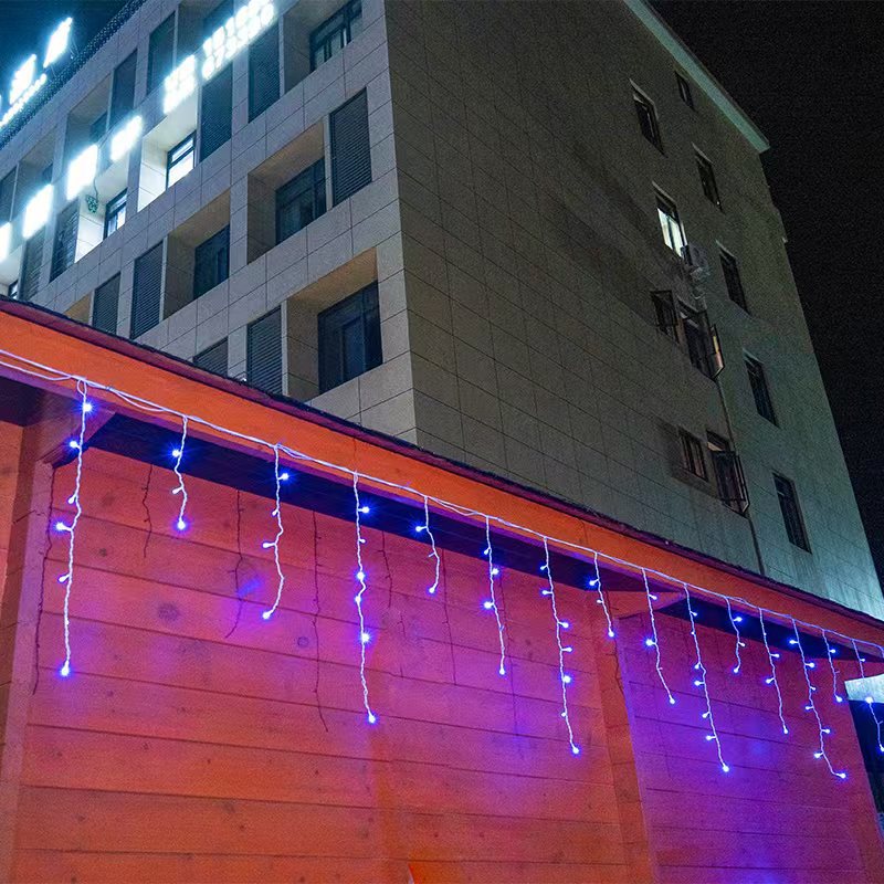 50 Meter LED-Eiszapfenlichtvorhang mit warmweißem Wasserfalllicht für den Außenbereich | Restfield