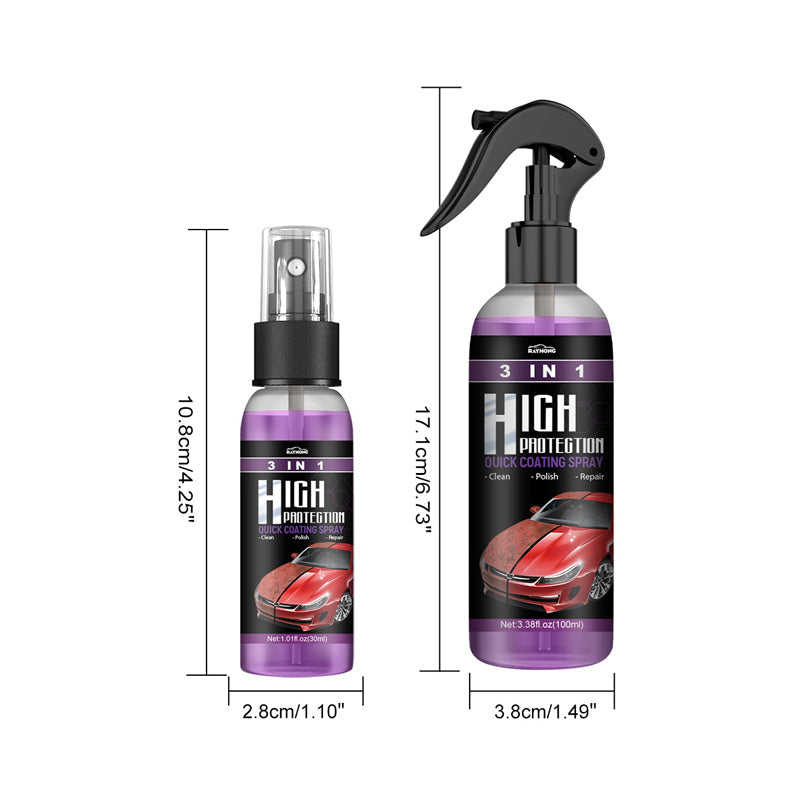 Spray de revêtement pour carrosserie automobile 3-en-1, sans eau, 30ml 100ml, protection, brillance, élimination des rayures, lavage et entretien automobile | Sansoti