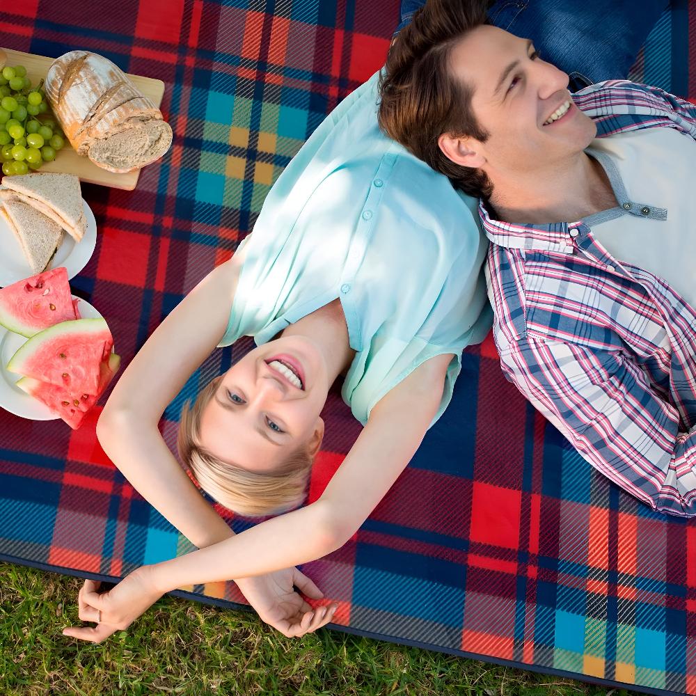 Waterdichte Opvouwbare Picknickkleed voor Buiten – Zachte Bovenzijde PEVA Onderzijde – Compact Draagbaar Strandkleed voor Picknick Camping Park | Sansoti