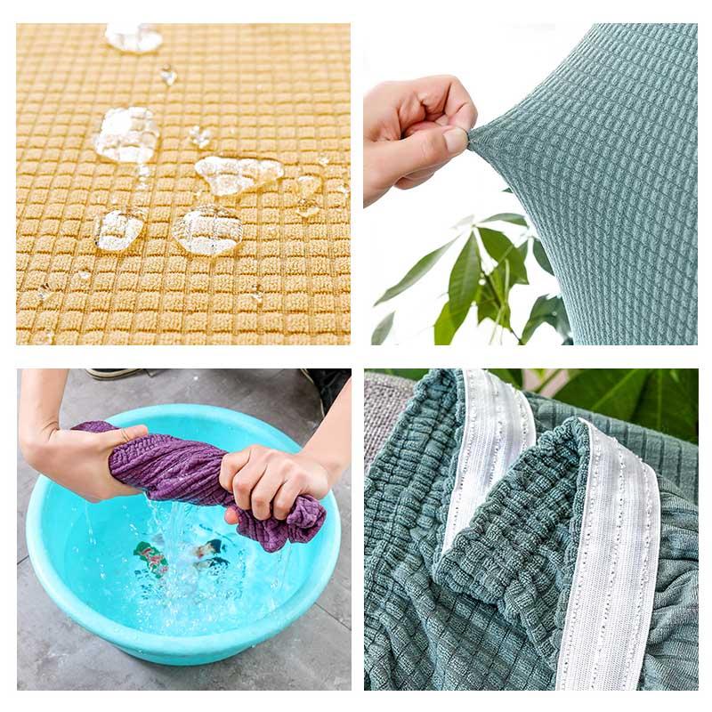Elastische Stoelhoes Set 4 Stuks Stretch Beschermer Universeel Wasbaar Effen Kleuren Eetkamer Stoelhoezen | Sansoti