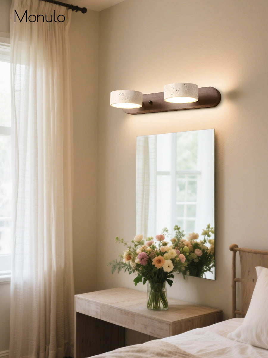 Wandlamp met meerdere lichtpunten natuursteen modern badkamerverlichting warmwit koelwit 2-3-4 lichts stenen armatuur | Sansoti