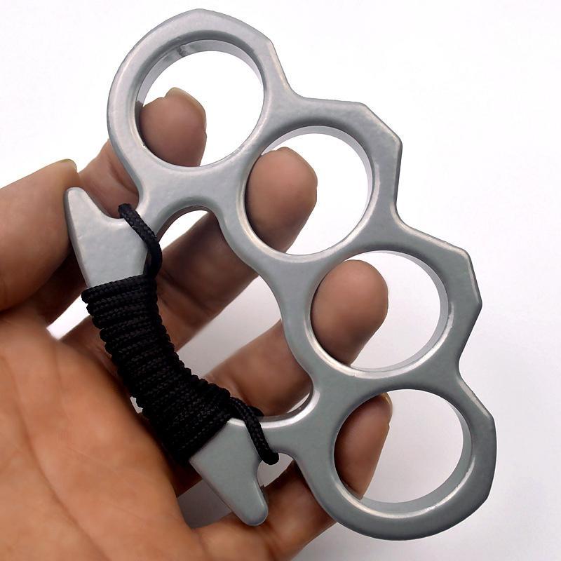 Compacte Zelfverdedigingsring van Metaal voor Noodsituaties Persoonlijke Veiligheid Zwart Zilver Vuistwapen | Sansoti