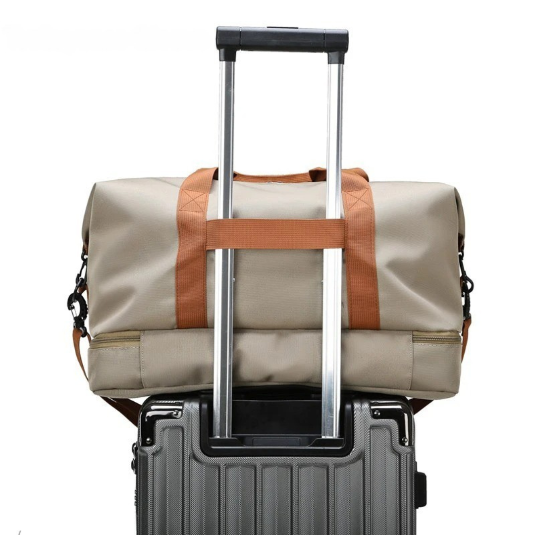Sporttas met Schoenenvak en Natte-Droge Scheiding 46x25x28cm Oxford Stof Trolley Bevestiging Gym Fitness | Sansoti