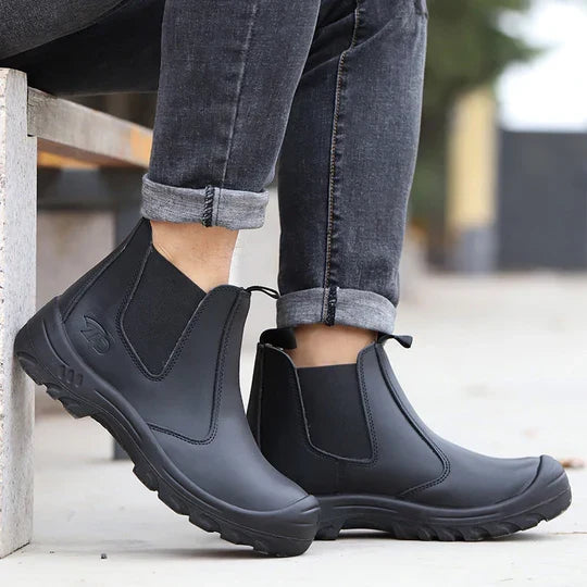 Orthopedische Werkschoenen Leer Veiligheidsneus Antislip PU-zool Schokdempend Bouw Industrie Magazijn | Sansoti