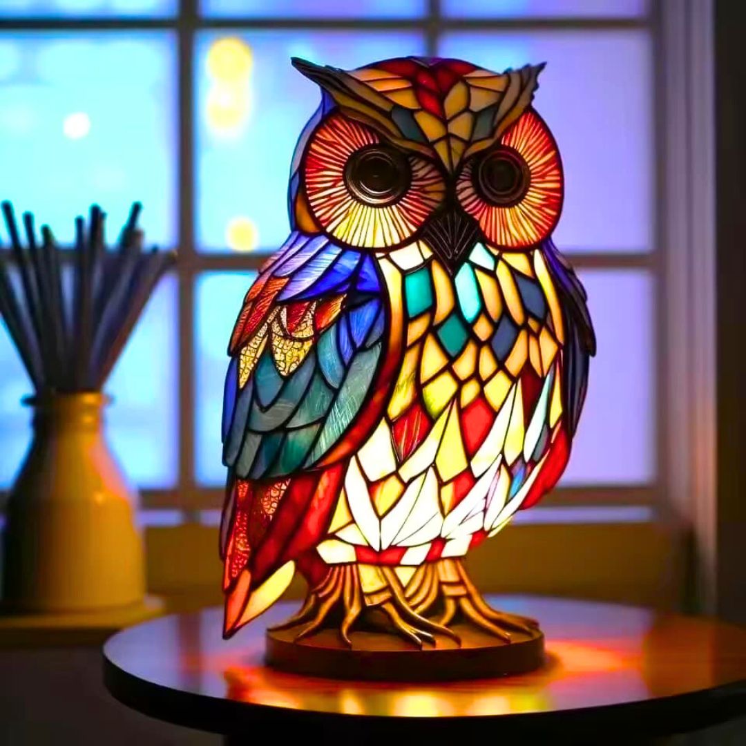 Handgemaakte Uilenlamp met Zacht Warm Licht voor Sfeervolle Verlichting | Sansoti