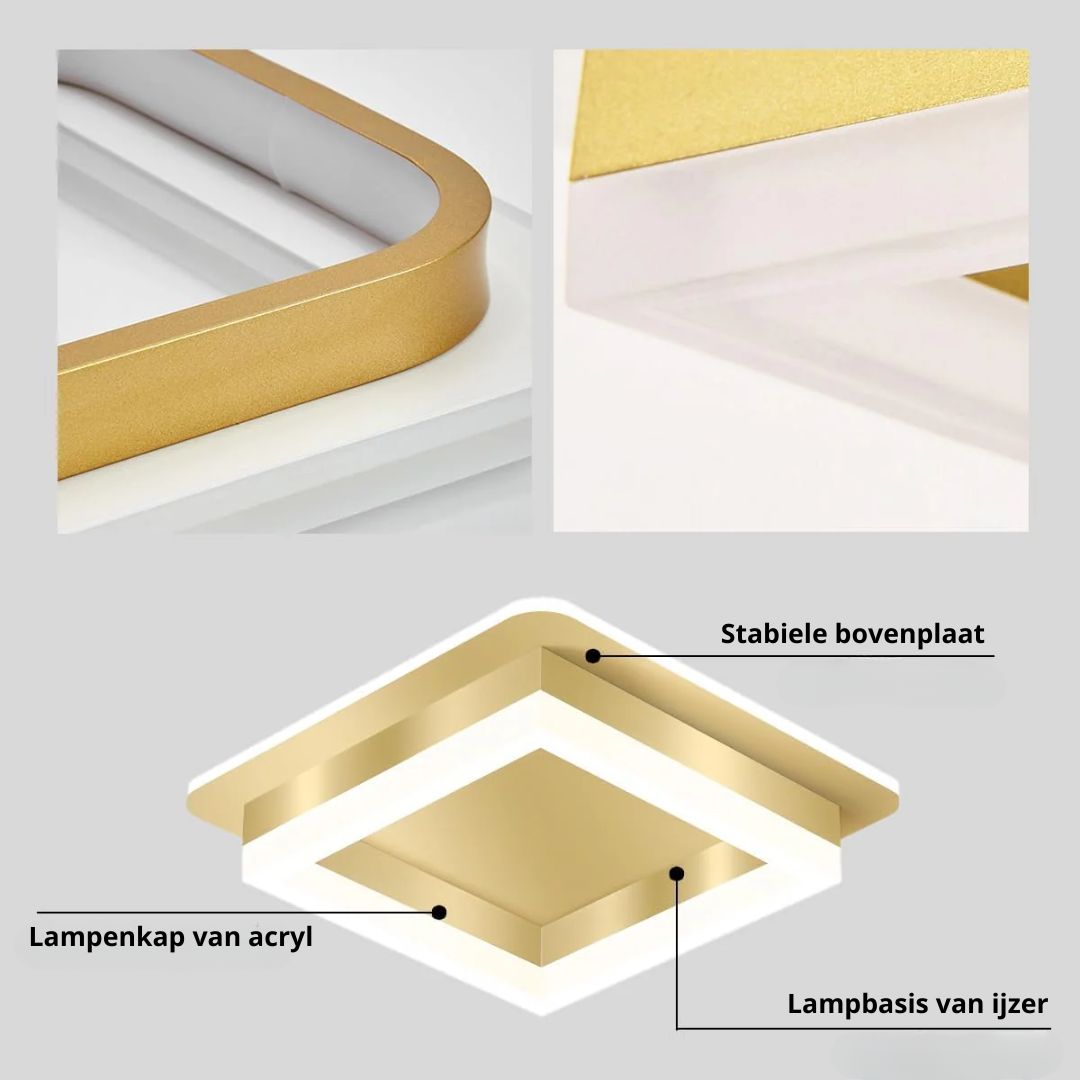 Quadratische LED Deckenleuchte 1920 Lumen Schwarz Weiß Schlafzimmer Flur Wohnzimmer Moderne Deckenlampe Geometrisches Design Innenbeleuchtung | Restfield