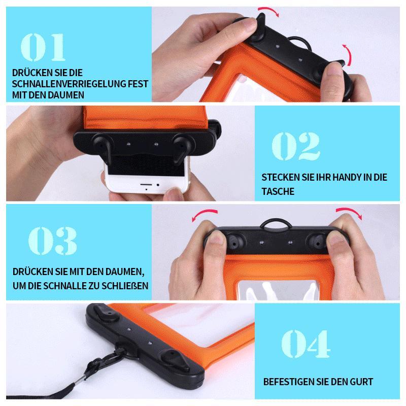 Waterdichte Drijvende Smartphonehoes – Touwtje – Universeel – Bescherming tot 30m Diepte – Zwemmen Snorkelen Strand – Geel Roze Oranje Blauw Groen | Sansoti