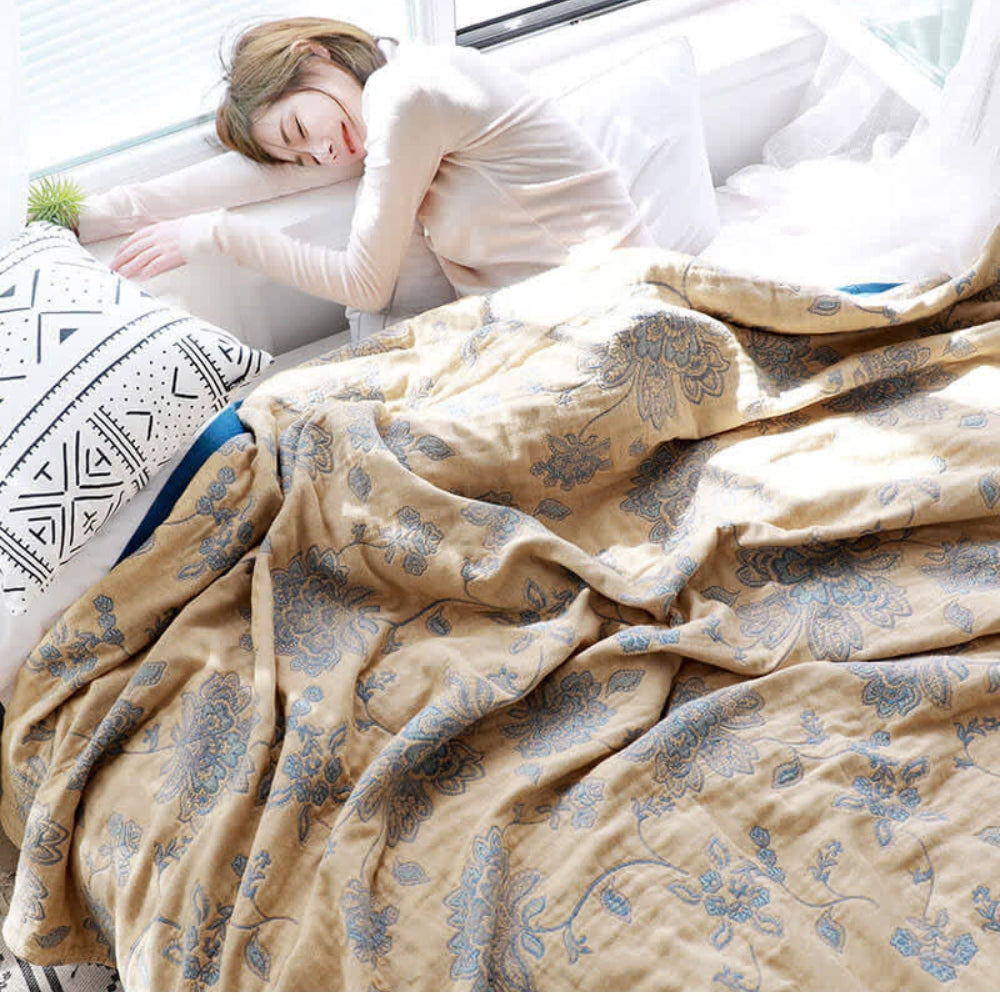 Jacquard Bloemendeken All-Season Ademend Licht Plaid Bedhoes Woonkamer Slaapkamer Decoratief Comfort | Sansoti