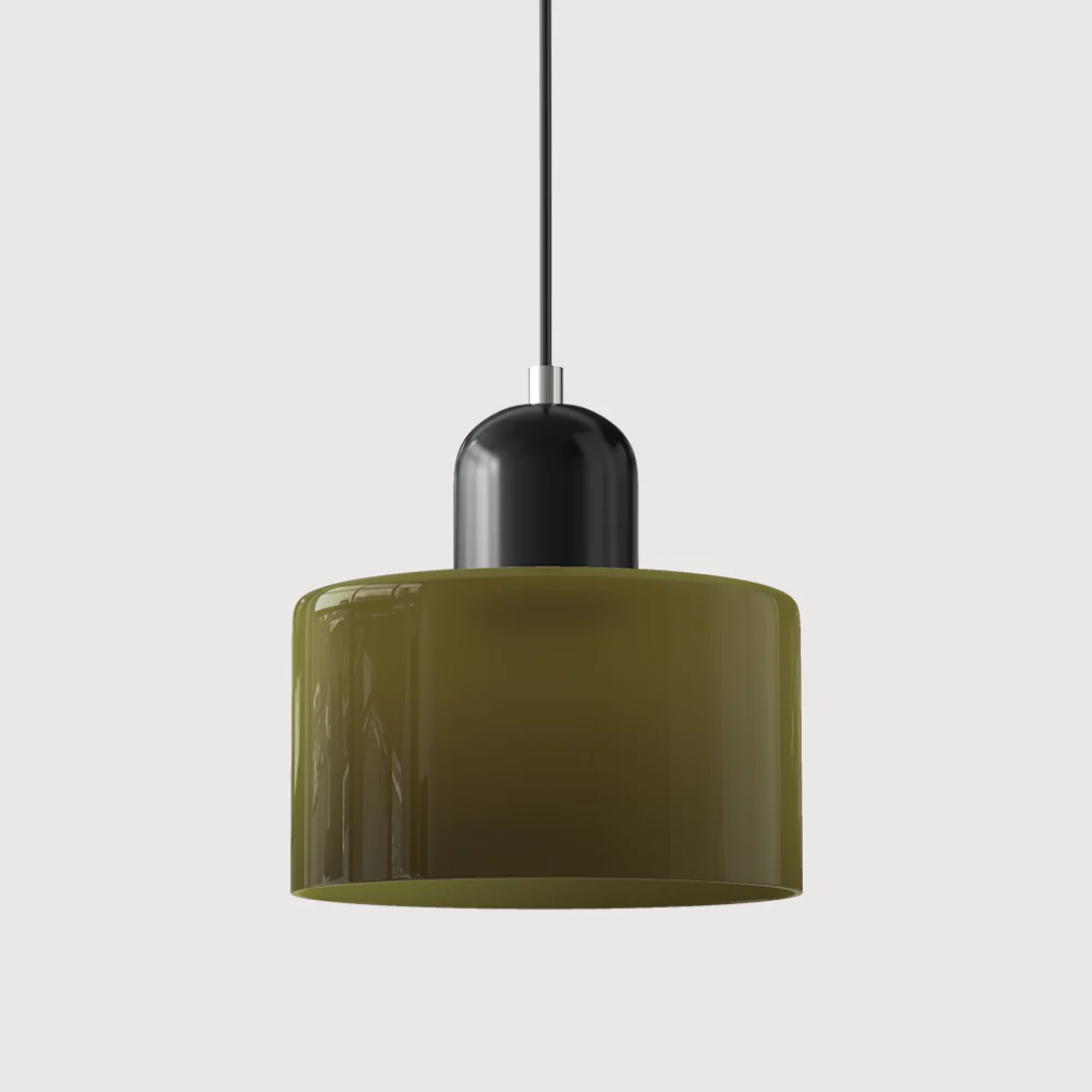 Lismeno Retro Hanglamp Glas 15cm Groen Oranje Eettafel Keuken Vintage Verlichting Compact | Sansoti