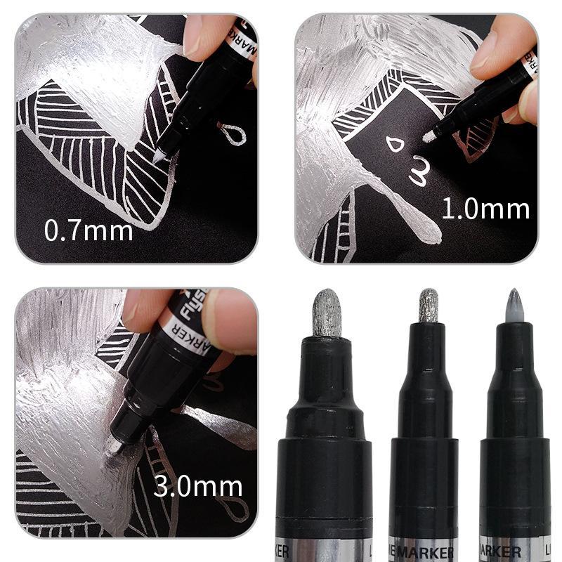 Feutre réfléchissant à effet miroir, 0.7-3.0mm, encre chromée à base d’alcool, pour divers matériaux, résistant aux UV | Sansoti