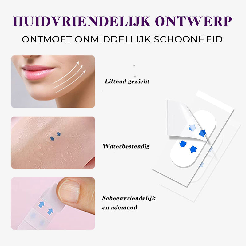 Onzichtbare Face Lift Tape 40 Stuks – Huidvriendelijke Gezichtslifting Strips Anti-Rimpel Huidversteviging V-Vorm Contouring voor Natuurlijke Lift | Sansoti