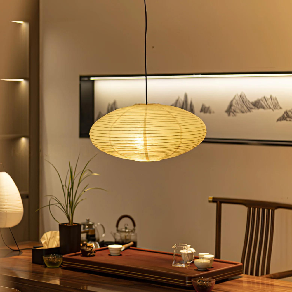 Plafondlamp Mulberry Papier Japandi Design Ø50 Ø60 LED Dimbaar Wit Geometrisch | Sansoti
