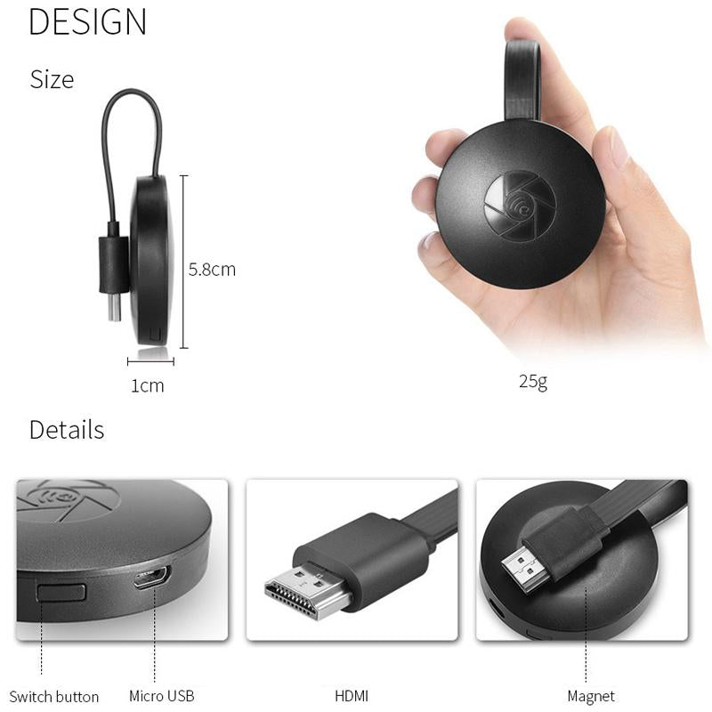 Draadloze Schermspiegeling Dongle Full-HD HDMI WiFi Adapter voor TV Telefoon Laptop Tablet Presentatie | Sansoti