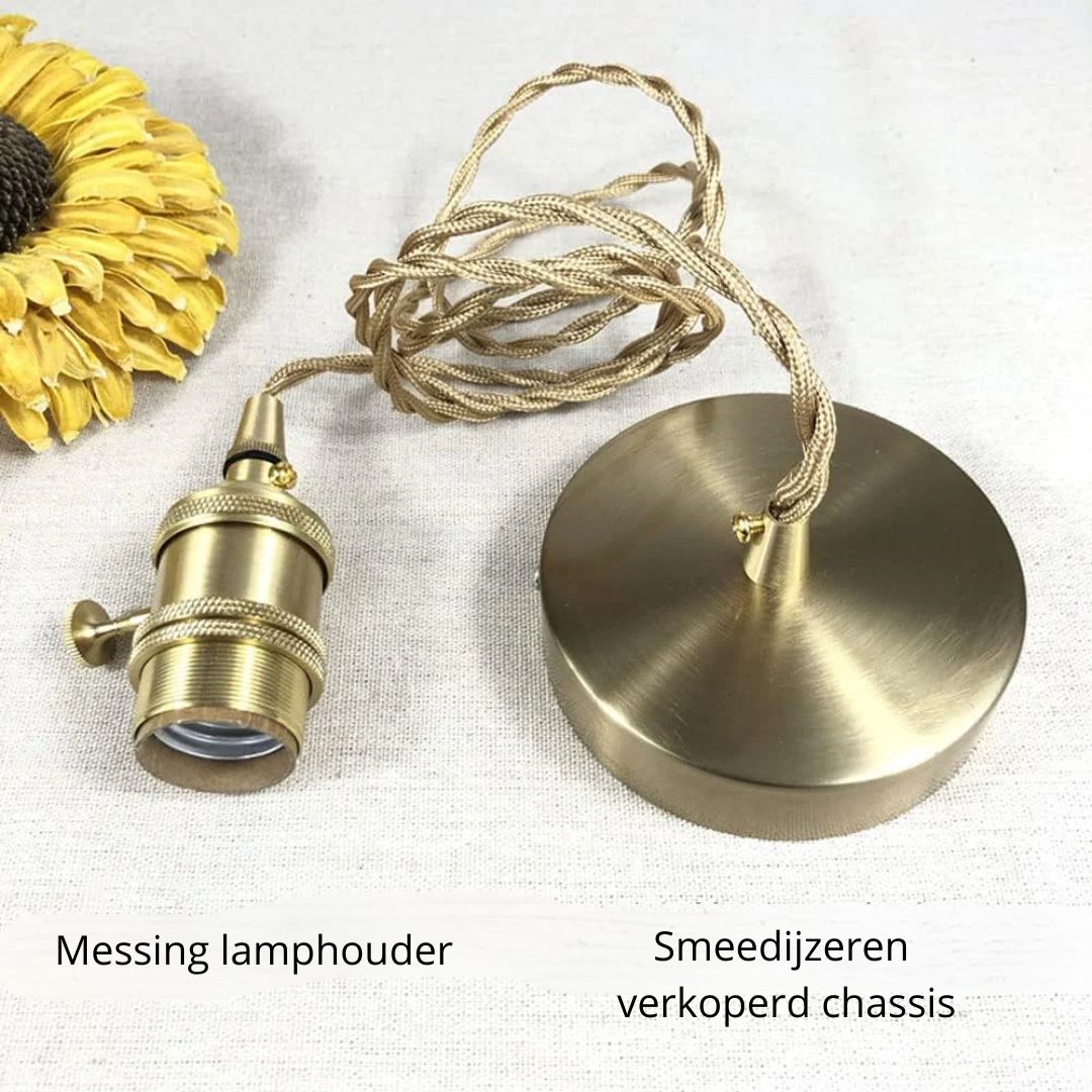 Sansoti | Cullivan Bloemvormige Hanglamp – Glazen Hanglamp met Gouden Fitting voor Woonkamer & Eetkamer