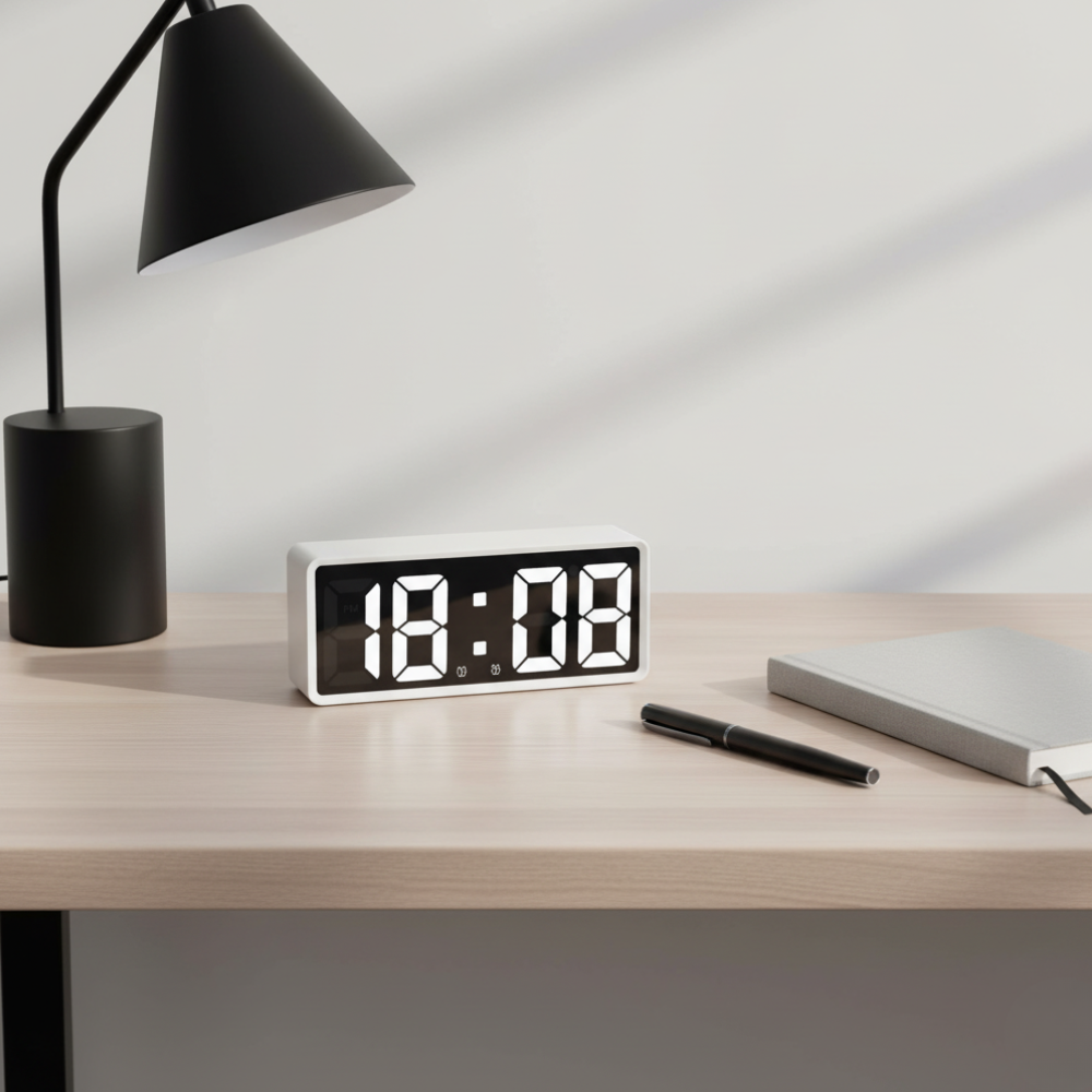 Digitale Wekker met Helder LED-Display Temperatuurweergave en Alarm voor Slaapkamer Kantoor en Nachtkastje | Sansoti