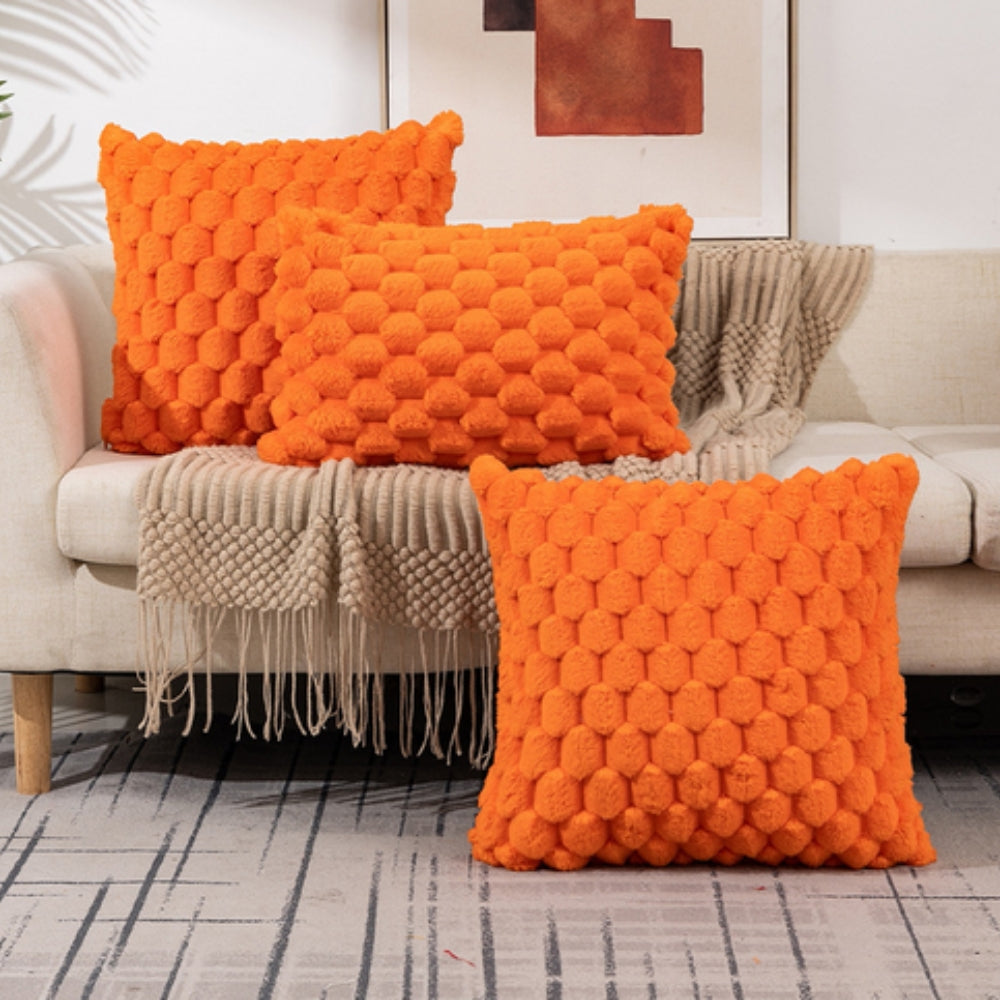Kussenhoes 3D textuur katoen polyester roze sierkussen bank slaapkamer decoratief zacht hoes kussen vierkant rechthoek | Sansoti