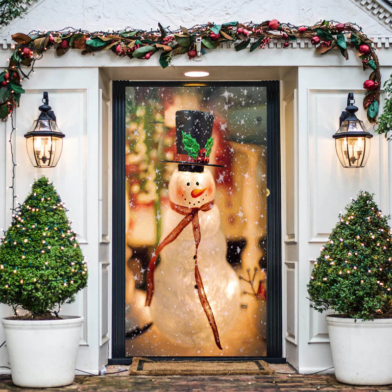 Kerstdeurposter Textiel 91x203 cm Feestelijke Thema's Herbruikbaar Duurzaam Voordeurversiering Kerstdecoratie | Sansoti