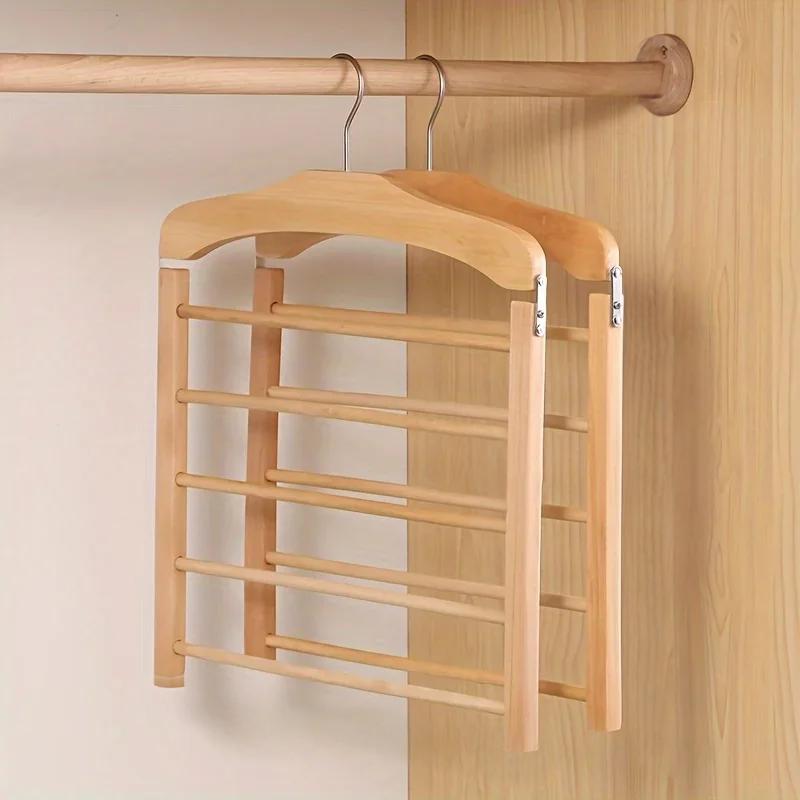 Houten Kledinghangers Walnoot & Natuurlijk Hout – Klassieke Garderobehanger met Metalen Haak – 38x38x12cm | Sansoti