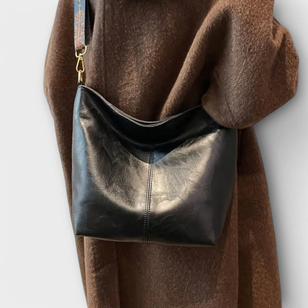 Bolso bandolera vintage para mujer, burdeos, con correa bordada ajustable, espacioso, cierre de cremallera, para uso diario | Sansoti
