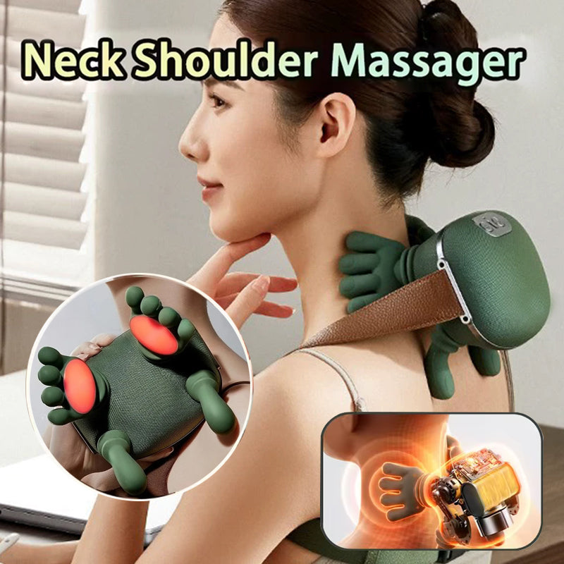 Nekmassageapparaat met Warmtefunctie en 4D Kneedsysteem | Draadloos Oplaadbaar | Sansoti
