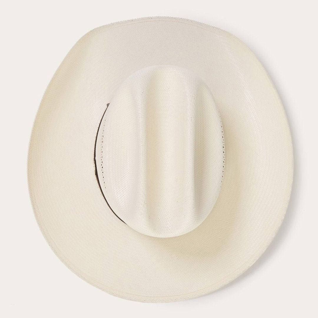 Straw Cowboy Hat with Leather Band and Metallic Accents – Adjustable 58-60 cm | Sansoti