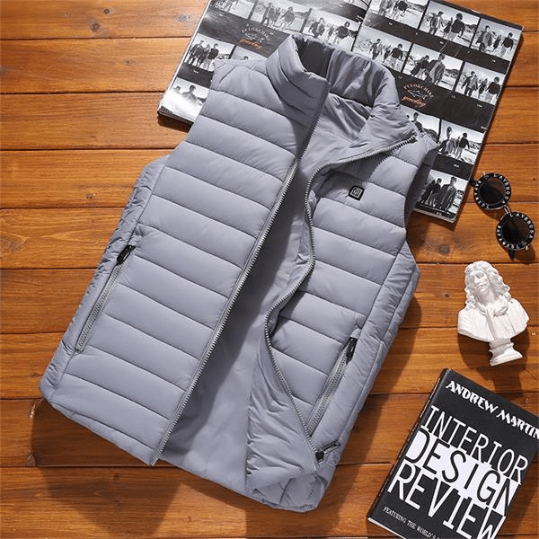 Elektrische beheizbare Weste, Unisex, Schwarz, 3 Wärmezonen, einstellbare Temperatur, für Winter und Outdoor-Aktivitäten | Sansoti