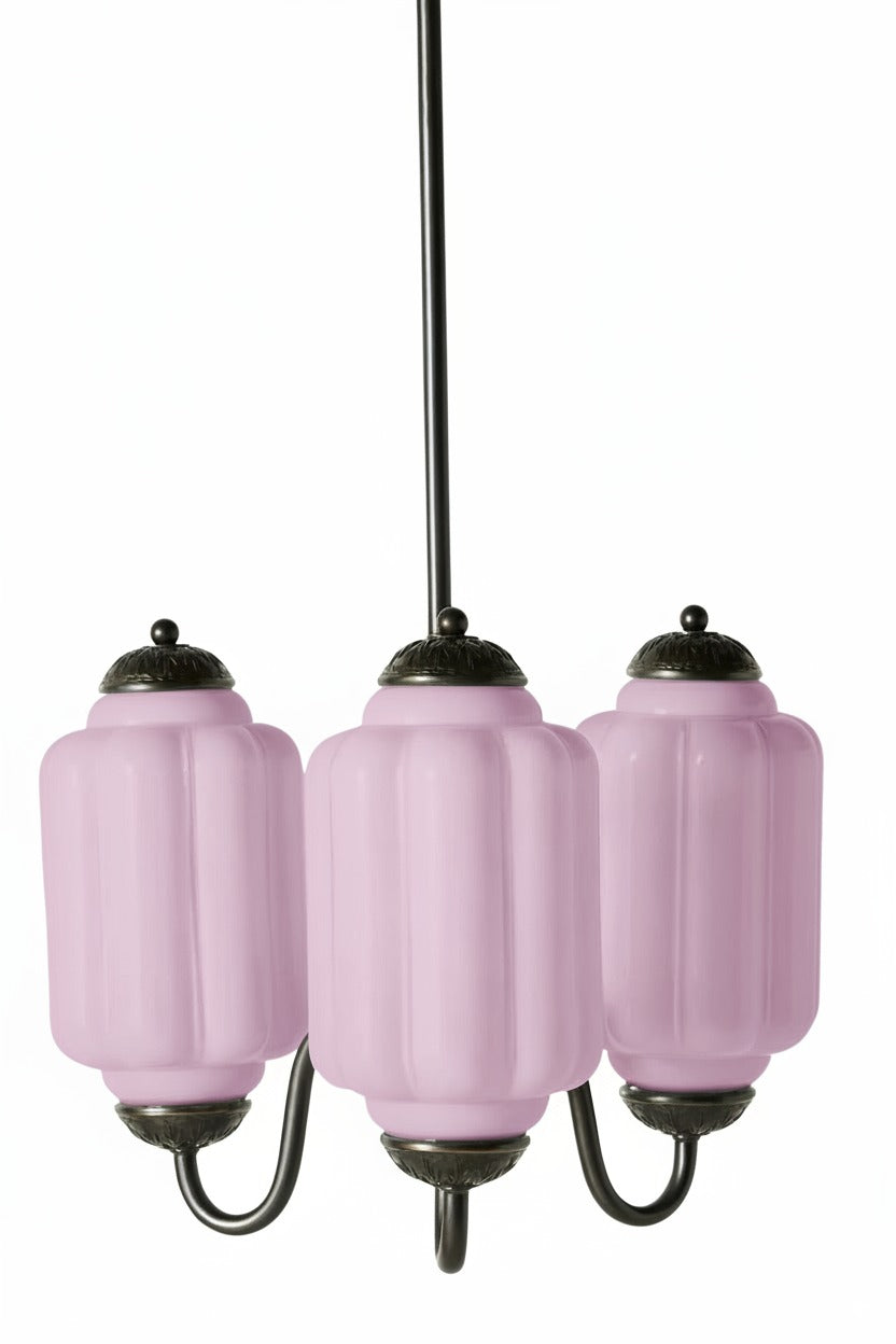Vintage Melkglazen Hanglamp met Gegolfde Rand – Scandinavische Sfeerverlichting voor Keuken en Slaapkamer | Sansoti