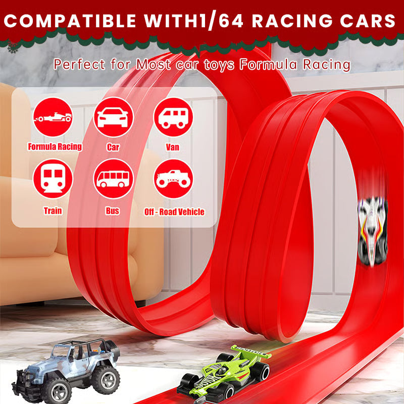 Flexibele DIY Racebaan voor Kinderen – 5 Meter Race Track met Auto's en Loopings | Sansoti