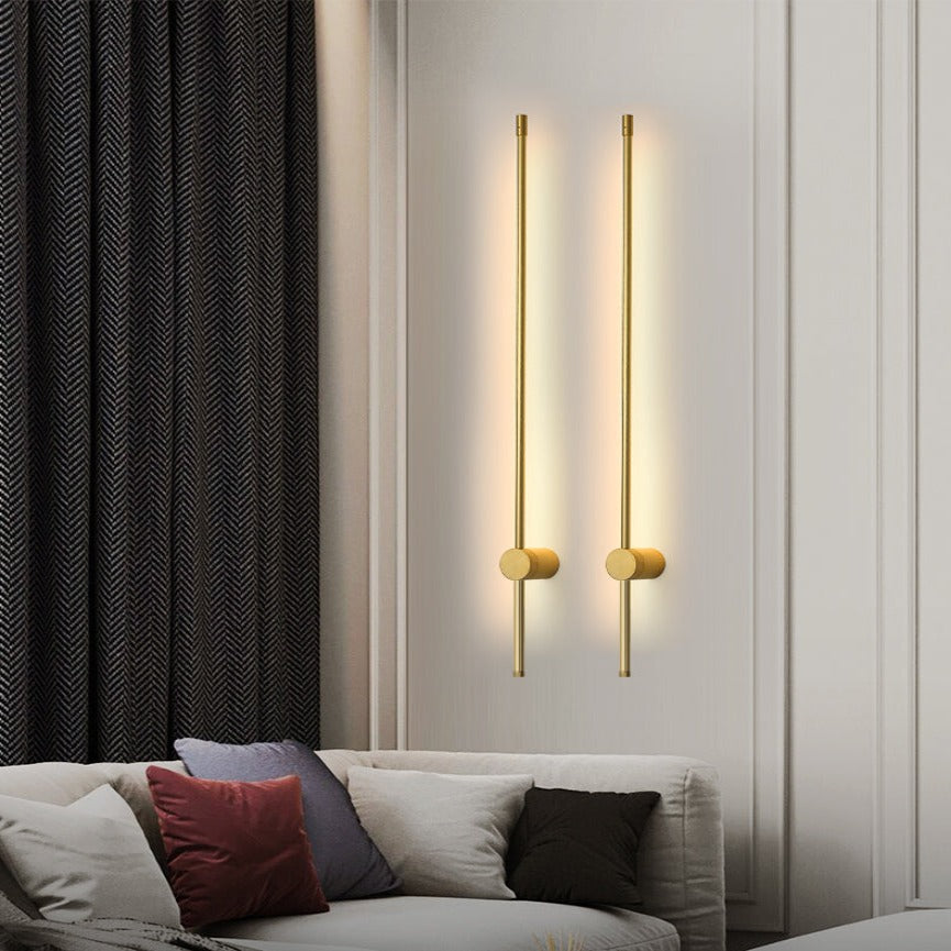 Minimalist 60 cm LED wall lamp, white and black, warm, neutral and cool light, Scandinavian modern interior | Sansoti