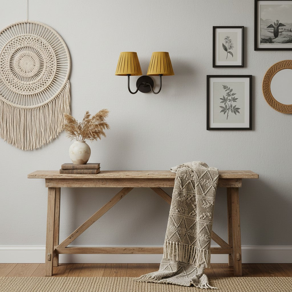 Wandlamp Messing met Stoffen Kap Plissé of Glad Wit Rood Groen Blauw Geel Antiek Brons Chroom 1 of 2 Lichtpunten | Sansoti
