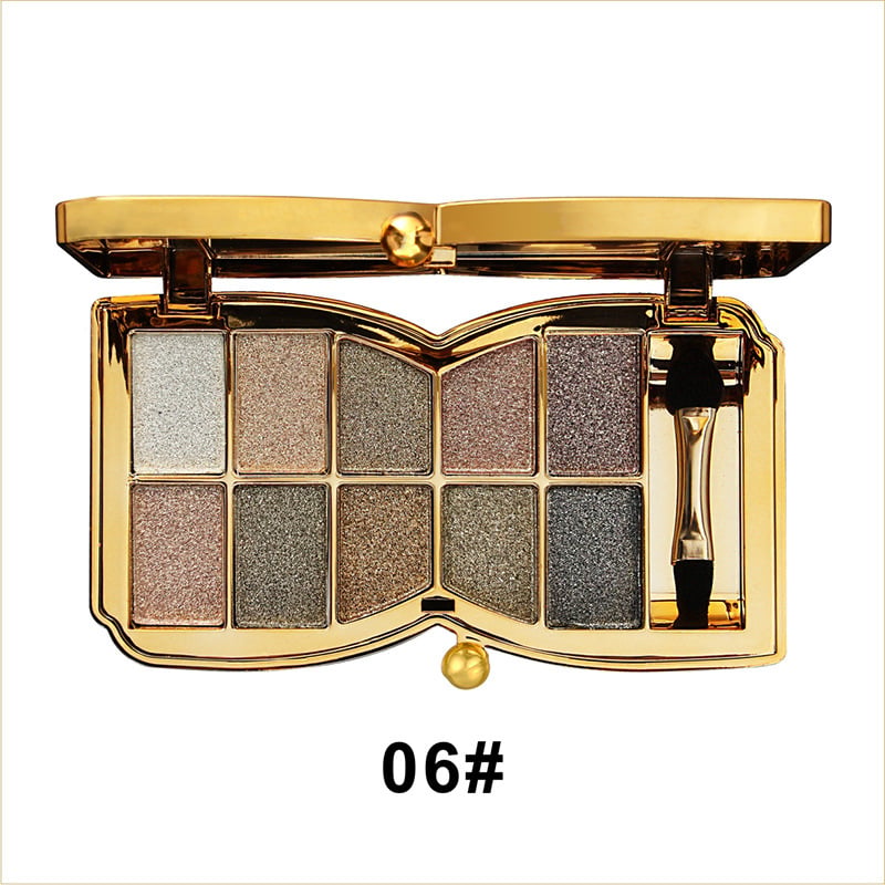 10-Kleurige Glitteroogschaduw Palet – Hoogglans Shimmer Poeder Make-up voor Glamoureuze Oogmake-up – Intense Pigmentatie | Sansoti