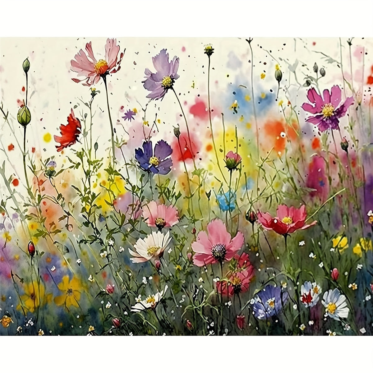 Schilderset op Nummers Bloemen 40x50cm Canvas Wanddecoratie Doe-het-Zelf Creatief Ontspanning Hobby Kunst | Sansoti