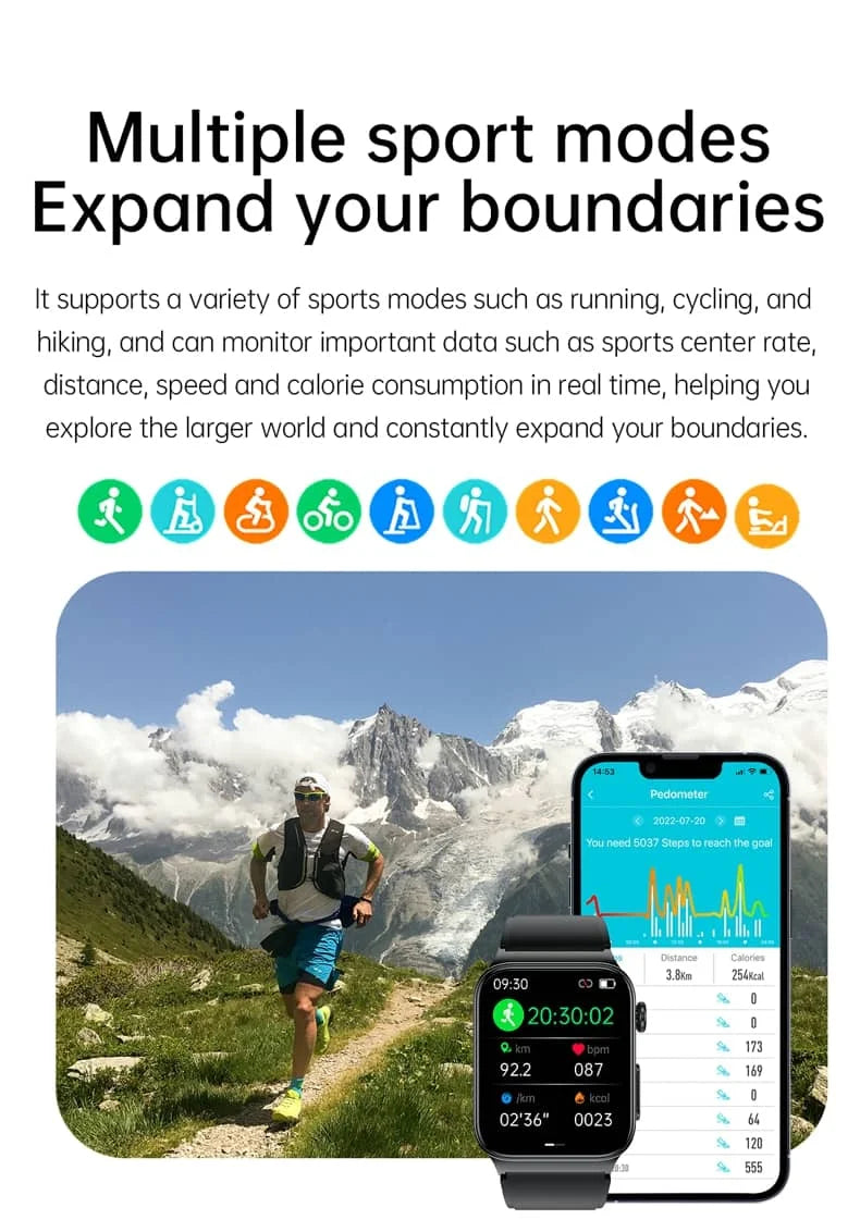 Geavanceerd Gezondheidshorloge met ECG en Bloedglucose Monitoring | Sansoti