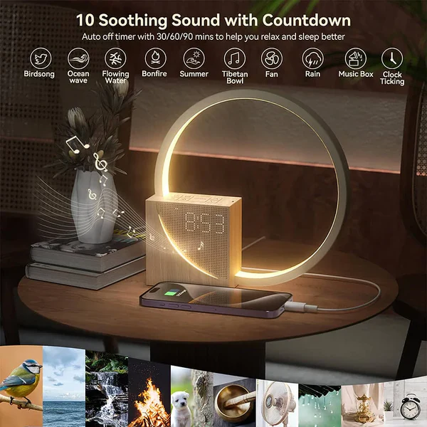 Touch Alarm Clock with Night Light – Touch Control Lighting and Alarm Function White Bedroom | Sansoti