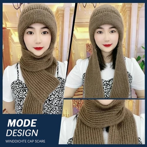 Wintermütze mit Gesichts- und Ohrwärmern Fleece-gefüttert Winddicht Gestrickt Unisex-Winteraccessoire | Sansoti