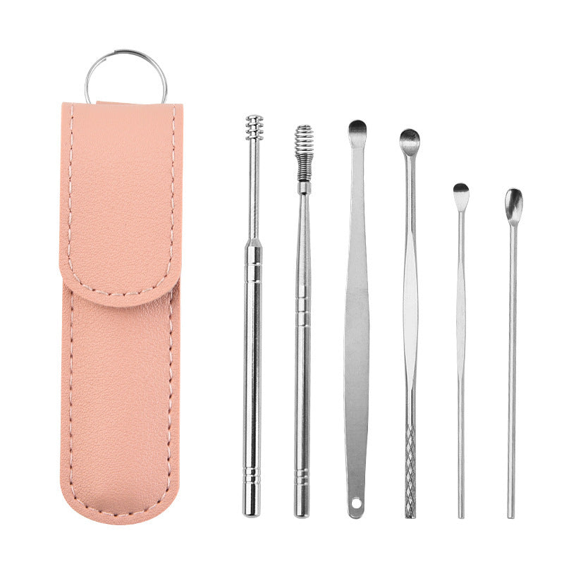 Earwax Removal Set with 6 Stainless Steel Instruments - Reusable Ear Cleaning Tools | Sansoti