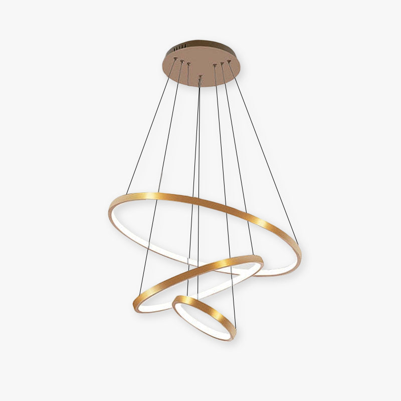 LED Pendant Light Metal Three Rings Adjustable Gold White Black Living Room Dining Room Bedroom Modern Design | Sansoti