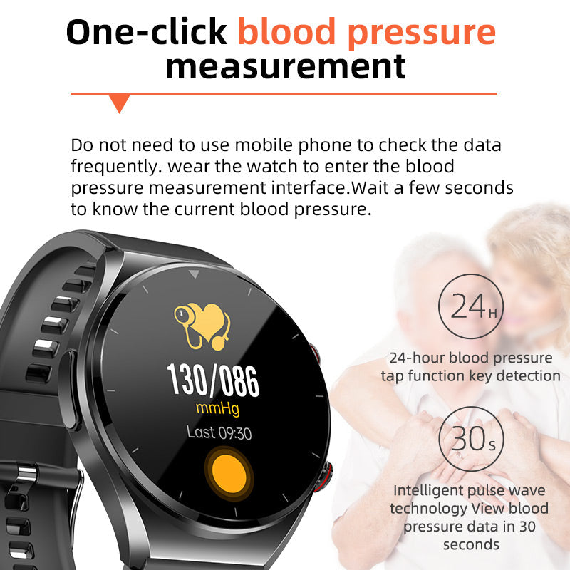 Smartwatch met Bloeddrukmeter ECG Hartslag Gezondheidsmonitor Horloge Fitness Tracker Sport | Sansoti